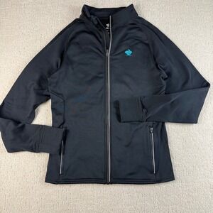 Rabbit Running Jacket Mens Small Black Full Zip Thumb Hole Athletic